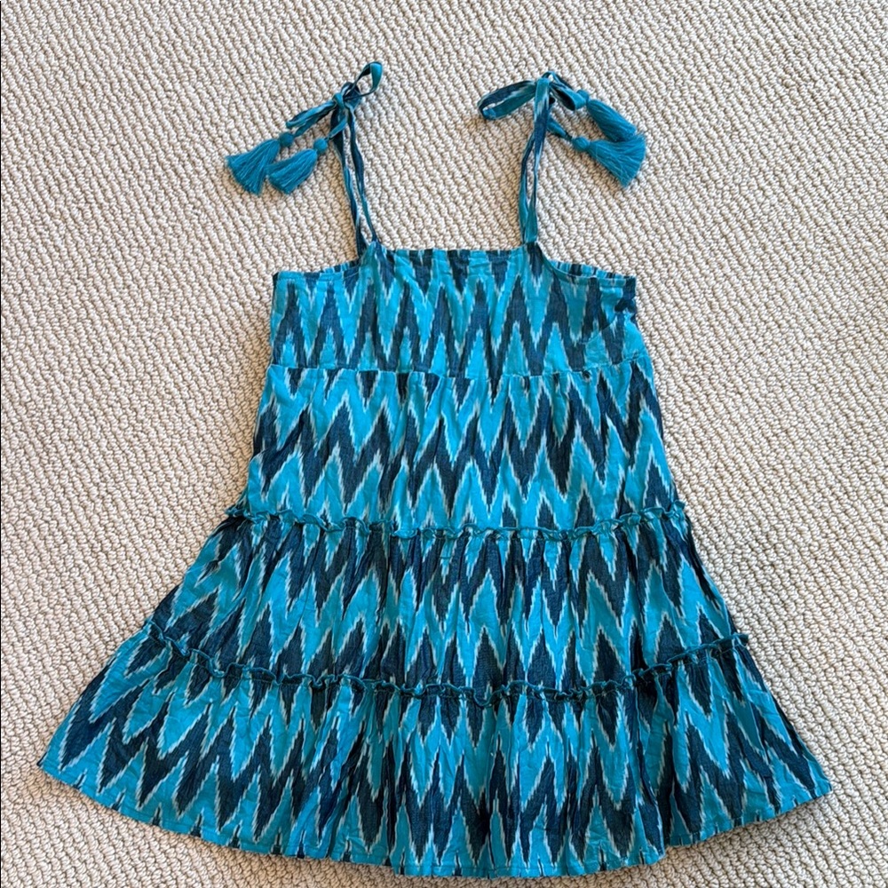 Mer St. Barth Blue Zigzag Patterned Dress